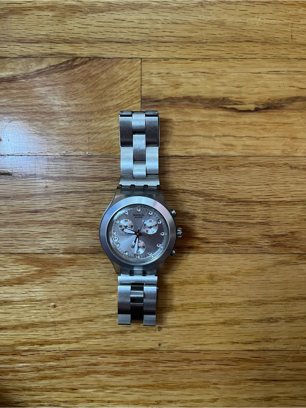 Swatch Stainless Steel Chronograph Watch - Silver
